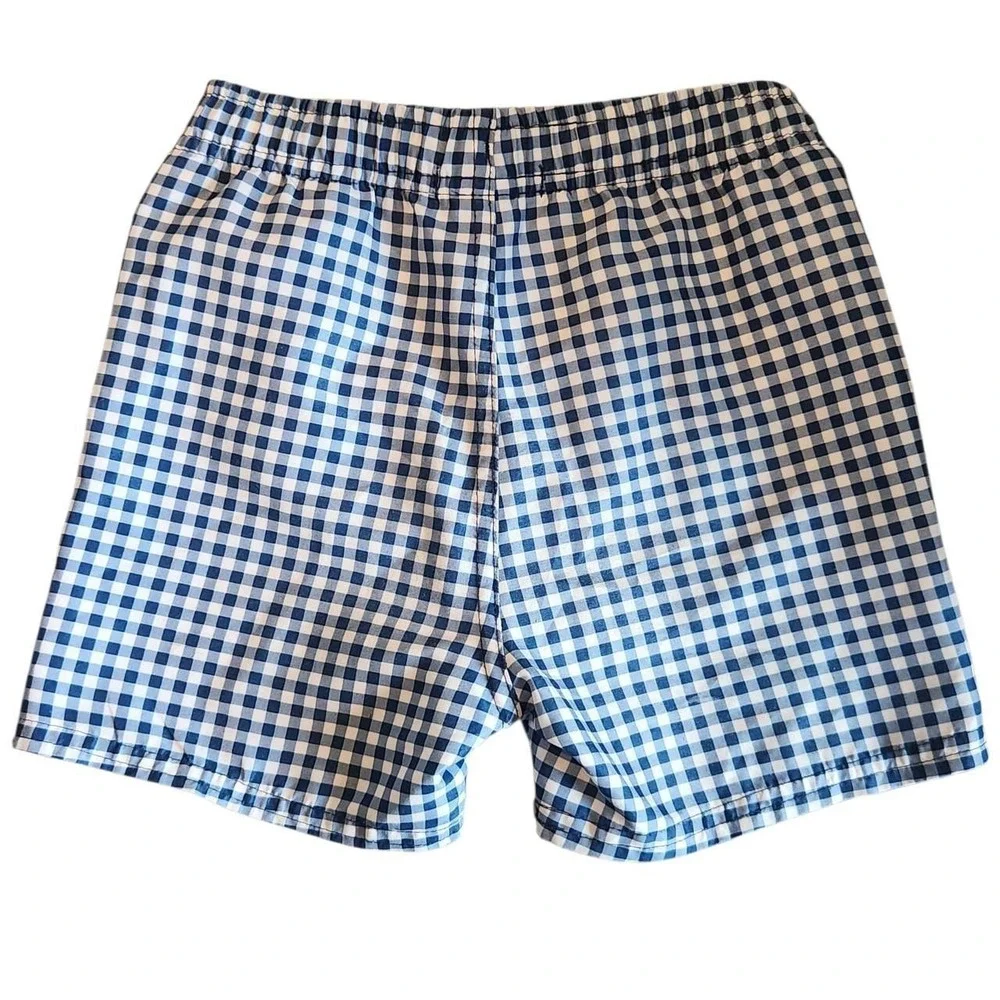 RuggedButts Gingham Swim Trunks Boys 4T Preppy Nautical UPF 50+ Shorts Navy